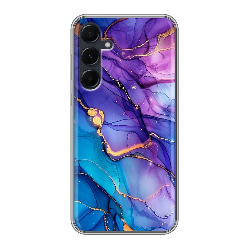 Силиконовый чехол на Samsung Galaxy A55 с принтом синий мрамор Силиконовый чехол на Samsung Galaxy A55 с принтом синий мрамор