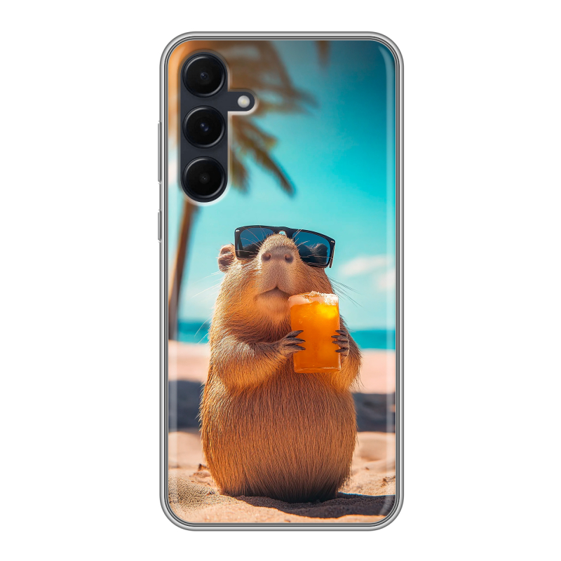 Силиконовый чехол на Samsung Galaxy A55 с принтом Капибара Силиконовый чехол на Samsung Galaxy A55 с принтом Капибара