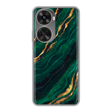 Силиконовый чехол на Huawei Nova 11 SE с принтом Мрамор зеленое золото Силиконовый чехол на Huawei Nova 11 SE с принтом Мрамор зеленое золото
