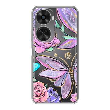 Силиконовый чехол на Huawei Nova 11 SE с принтом Бабочки и цветы Силиконовый чехол на Huawei Nova 11 SE с принтом Бабочки и цветы