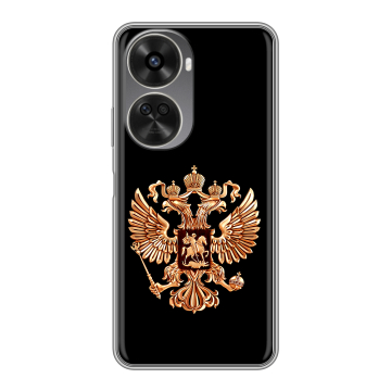 Силиконовый чехол на Huawei Nova 11 SE с принтом Герб России золотой