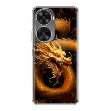 Силиконовый чехол на Huawei Nova 11 SE с принтом Золотой дракон