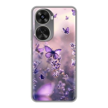 Силиконовый чехол на Huawei Nova 11 SE с принтом бабочки и лаванда
