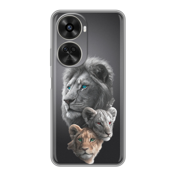 Силиконовый чехол на Huawei Nova 11 SE с принтом Львы