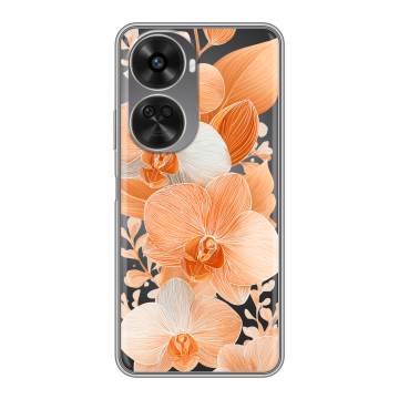 Силиконовый чехол на Huawei Nova 11 SE с принтом Бежевые цветы