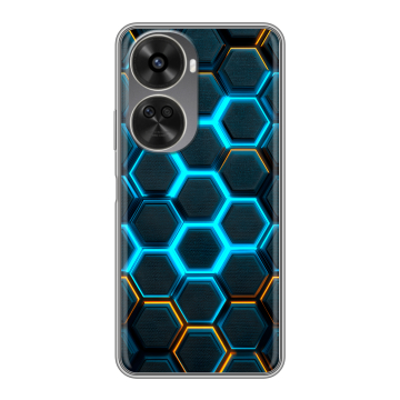 Силиконовый чехол на Huawei Nova 11 SE с принтом Неоновые соты