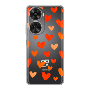 Силиконовый чехол на Huawei Nova 11 SE с принтом Сердечки