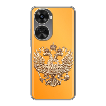 Силиконовый чехол на Huawei Nova 11 SE с принтом Герб Флаг России