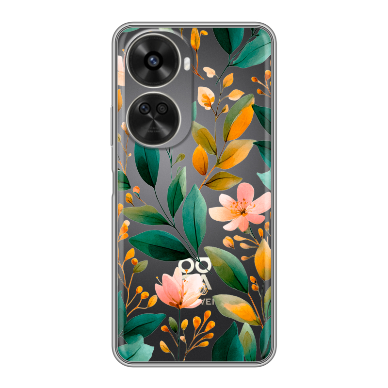Силиконовый чехол на Huawei Nova 11 SE с принтом Цветы паттерн Силиконовый чехол на Huawei Nova 11 SE с принтом Цветы паттерн