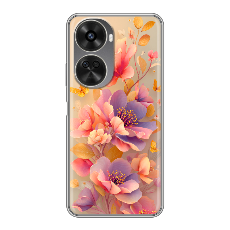 Силиконовый чехол на Huawei Nova 11 SE с принтом Цветы и бабочки Силиконовый чехол на Huawei Nova 11 SE с принтом Цветы и бабочки