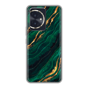 Силиконовый чехол на Honor 100 с принтом Мрамор зеленое золото Силиконовый чехол на Honor 100 с принтом Мрамор зеленое золото