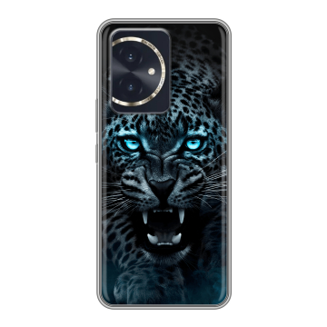 Силиконовый чехол на Honor 100 с принтом Темный леопард Силиконовый чехол на Honor 100 с принтом Темный леопард