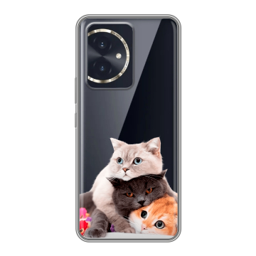 Силиконовый чехол на Honor 100 с принтом Кошки Силиконовый чехол на Honor 100 с принтом Кошки