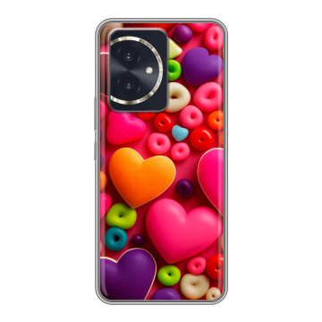 Силиконовый чехол на Honor 100 с принтом Сердечки Силиконовый чехол на Honor 100 с принтом Сердечки