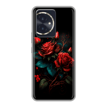 Силиконовый чехол на Honor 100 с принтом Розы красные Силиконовый чехол на Honor 100 с принтом Розы красные