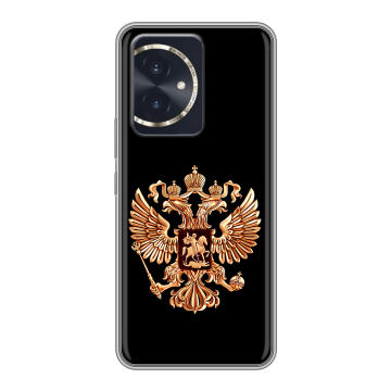 Силиконовый чехол на Honor 100 с принтом Герб России золотой
