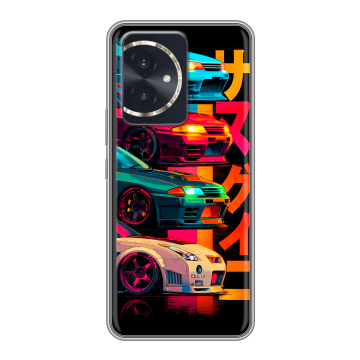 Силиконовый чехол на Honor 100 с принтом Гоночные машины Силиконовый чехол на Honor 100 с принтом Гоночные машины