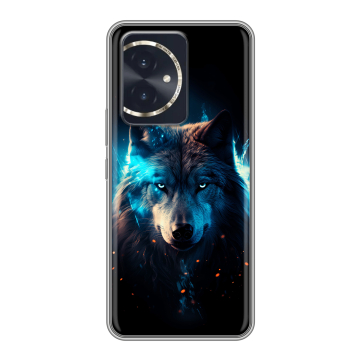 Силиконовый чехол на Honor 100 с принтом Волк ночной