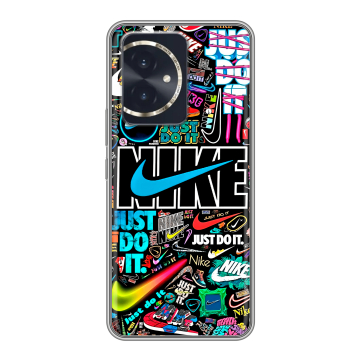 Силиконовый чехол на Honor 100 с принтом найк nike черный