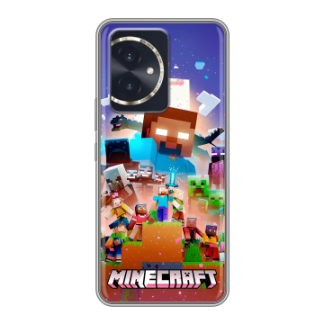 Силиконовый чехол на Honor 100 с принтом Майнкрафт Minecraft