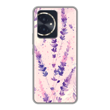 Силиконовый чехол на Honor 100 с принтом цветы лаванда Силиконовый чехол на Honor 100 с принтом цветы лаванда