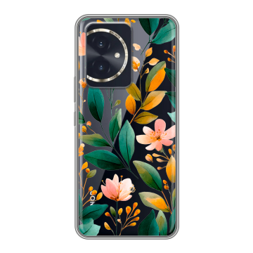 Силиконовый чехол на Honor 100 с принтом Цветы паттерн