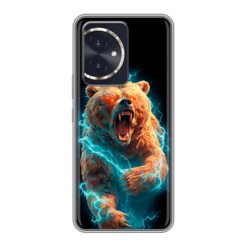 Силиконовый чехол на Honor 100 с принтом Медведь