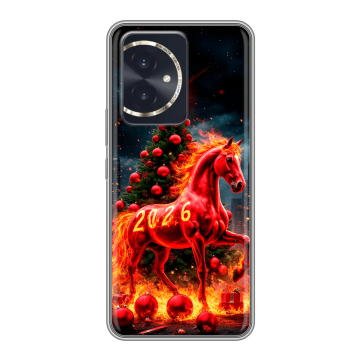Силиконовый чехол на Honor 100 с принтом Новый год