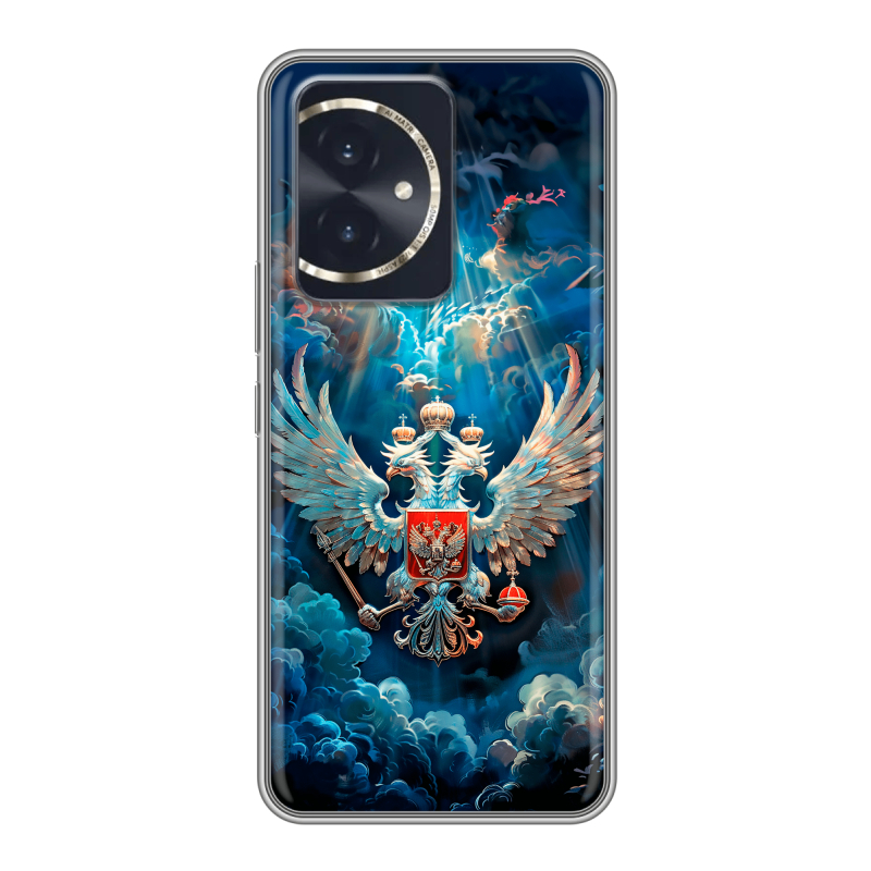 Силиконовый чехол на Honor 100 с принтом Герб флаг России Силиконовый чехол на Honor 100 с принтом Герб флаг России