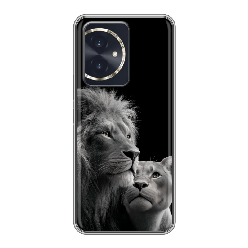 Силиконовый чехол на Honor 100 с принтом Лев кошки Силиконовый чехол на Honor 100 с принтом Лев кошки