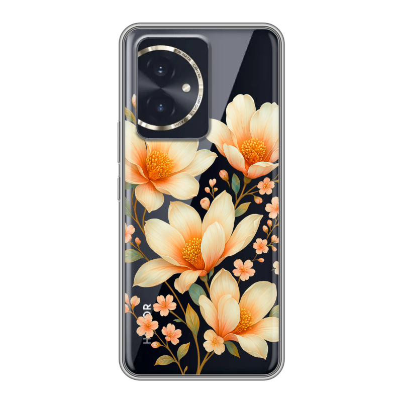 Силиконовый чехол на Honor 100 с принтом Цветы Силиконовый чехол на Honor 100 с принтом Цветы