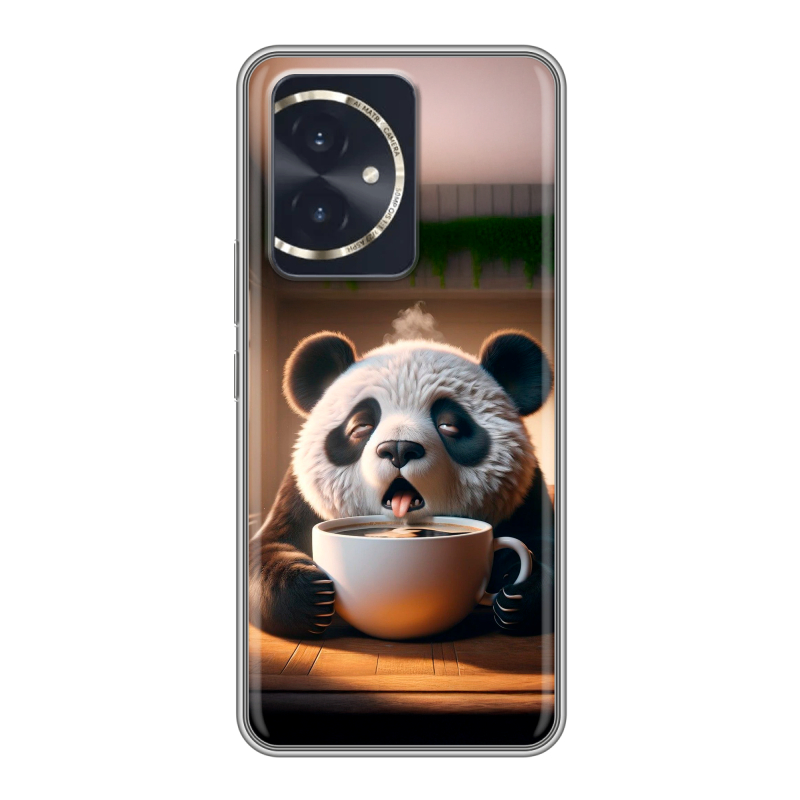 Силиконовый чехол на Honor 100 с принтом смешная панда Силиконовый чехол на Honor 100 с принтом смешная панда