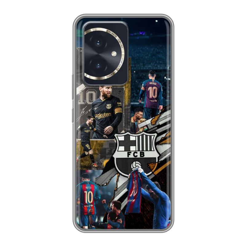 Силиконовый чехол на Honor 100 с принтом Messi Barcelona Силиконовый чехол на Honor 100 с принтом Messi Barcelona