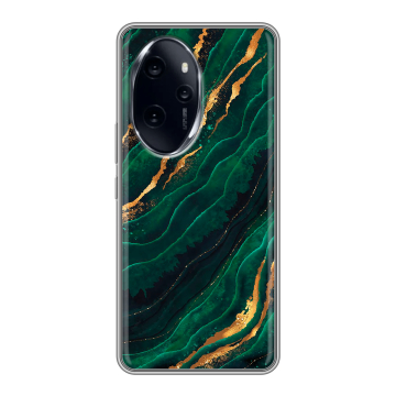 Силиконовый чехол на Honor 100 Pro с принтом Мрамор зеленое золото Силиконовый чехол на Honor 100 Pro с принтом Мрамор зеленое золото