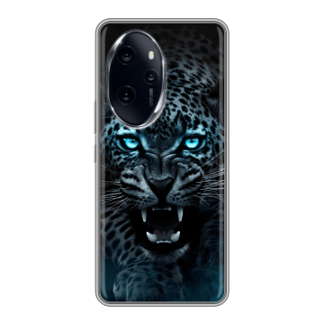 Силиконовый чехол на Honor 100 Pro с принтом Темный леопард Силиконовый чехол на Honor 100 Pro с принтом Темный леопард