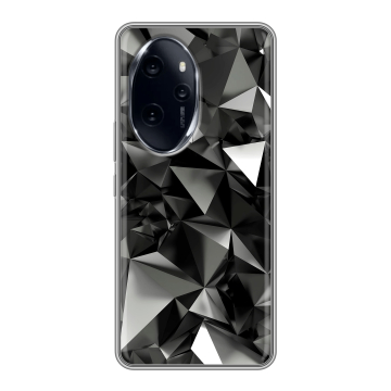 Силиконовый чехол на Honor 100 Pro с принтом Черные кристаллы Силиконовый чехол на Honor 100 Pro с принтом Черные кристаллы