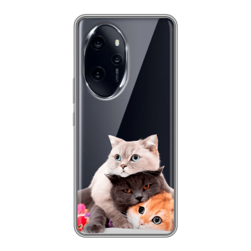 Силиконовый чехол на Honor 100 Pro с принтом Кошки Силиконовый чехол на Honor 100 Pro с принтом Кошки