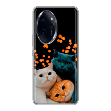 Силиконовый чехол на Honor 100 Pro с принтом Кошки Силиконовый чехол на Honor 100 Pro с принтом Кошки