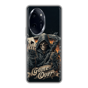 Силиконовый чехол на Honor 100 Pro с принтом Скелет карты Силиконовый чехол на Honor 100 Pro с принтом Скелет карты
