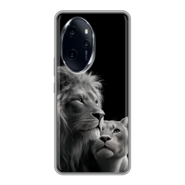Силиконовый чехол на Honor 100 Pro с принтом Лев кошки Силиконовый чехол на Honor 100 Pro с принтом Лев кошки