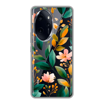 Силиконовый чехол на Honor 100 Pro с принтом Цветы паттерн Силиконовый чехол на Honor 100 Pro с принтом Цветы паттерн
