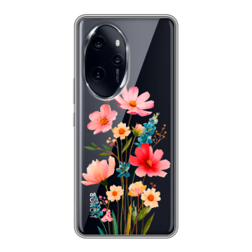 Силиконовый чехол на Honor 100 Pro с принтом Цветы Силиконовый чехол на Honor 100 Pro с принтом Цветы
