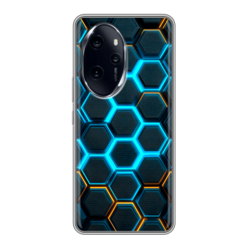 Силиконовый чехол на Honor 100 Pro с принтом Неоновые соты Силиконовый чехол на Honor 100 Pro с принтом Неоновые соты