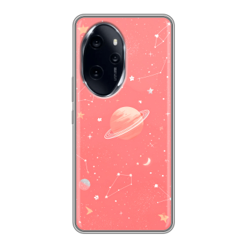 Силиконовый чехол на Honor 100 Pro с принтом Розовый космос Силиконовый чехол на Honor 100 Pro с принтом Розовый космос