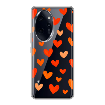 Силиконовый чехол на Honor 100 Pro с принтом Сердечки Силиконовый чехол на Honor 100 Pro с принтом Сердечки