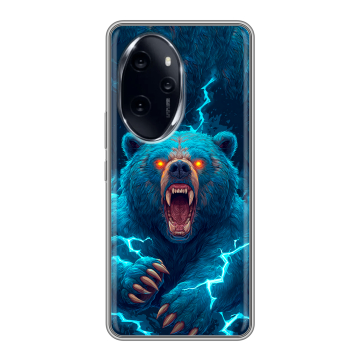 Силиконовый чехол на Honor 100 Pro с принтом Медведь Силиконовый чехол на Honor 100 Pro с принтом Медведь