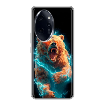 Силиконовый чехол на Honor 100 Pro с принтом Медведь Силиконовый чехол на Honor 100 Pro с принтом Медведь