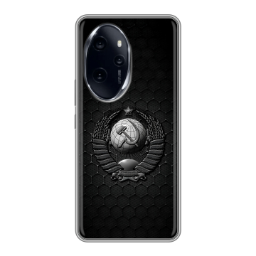 Силиконовый чехол на Honor 100 Pro с принтом Герб Флаг СССР Силиконовый чехол на Honor 100 Pro с принтом Герб Флаг СССР