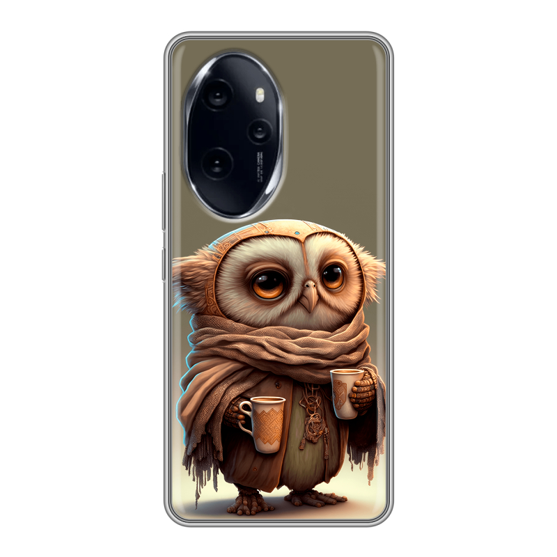 Силиконовый чехол на Honor 100 Pro с принтом Сова Силиконовый чехол на Honor 100 Pro с принтом Сова