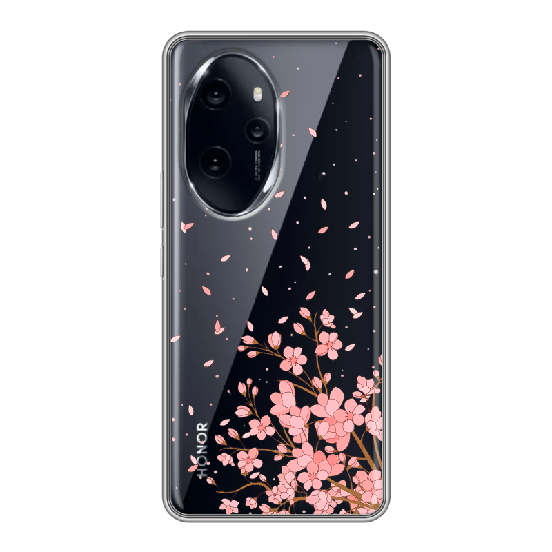Силиконовый чехол на Honor 100 Pro с принтом Ветка сакуры Силиконовый чехол на Honor 100 Pro с принтом Ветка сакуры